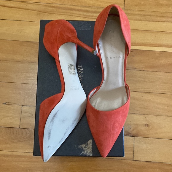 New in box / J. Crew Elsie suede d’Orsay pumps / Size 10 / Color Ornamental red - Picture 3 of 5